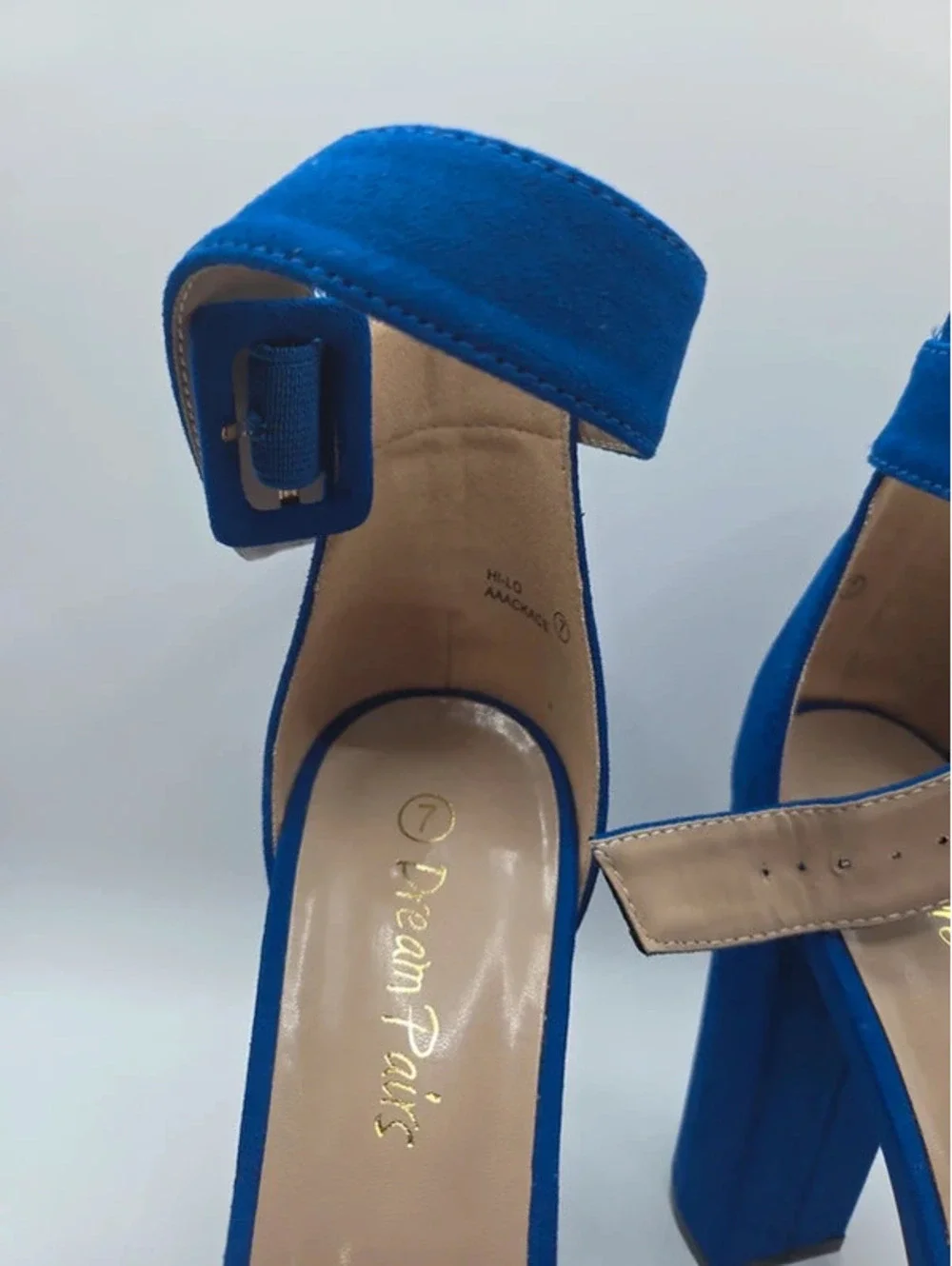 Dream Pairs Royal Blue Platform Block Heel Sandals Women's Size 7